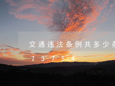交通违法条例共多少条/2023020473754 交通违法条例共多少条/2023020473754