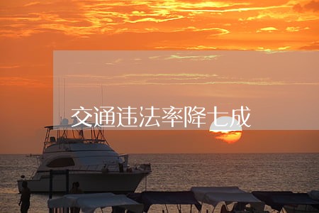 交通违法率降七成 交通违法率降七成