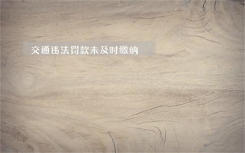 交通违法罚款未及时缴纳 交通违法罚款未及时缴纳