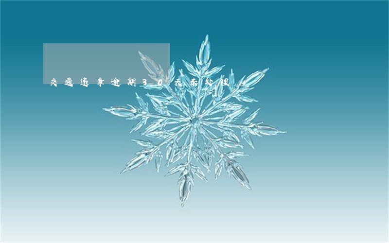 交通违章逾期30天未处理 交通违章逾期30天未处理