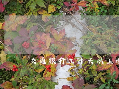 交通银行九十天以上逾期贷款 交通银行九十天以上逾期贷款