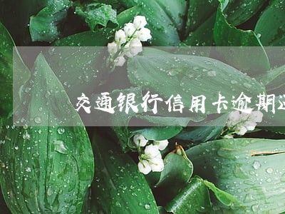 交通银行信用卡逾期还可以办理吗