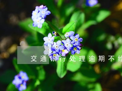 交通银行处理逾期不给处理怎么办