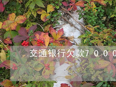交通银行欠款7000逾期 交通银行欠款7000逾期