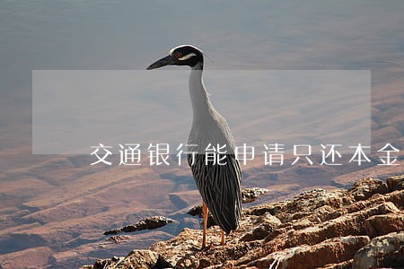 交通银行能申请只还本金吗 交通银行能申请只还本金吗