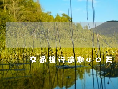 交通银行逾期40天 交通银行逾期40天