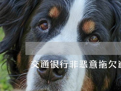 交通银行非恶意拖欠逾期证明 交通银行非恶意拖欠逾期证明