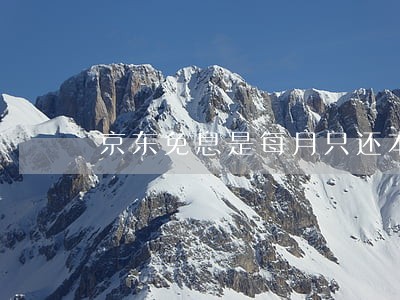 京东免息是每月只还本金吗 京东免息是每月只还本金吗