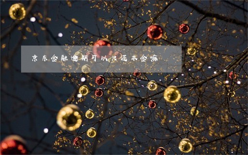 京东金融逾期可以只还本金嘛 京东金融逾期可以只还本金嘛