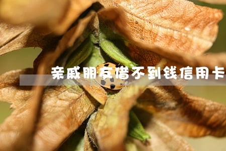 亲戚朋友借不到钱信用卡逾期 亲戚朋友借不到钱信用卡逾期