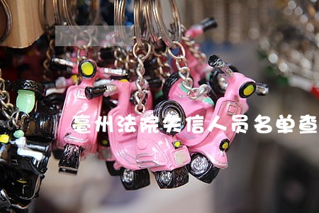 亳州法院失信人员名单查询 亳州法院失信人员名单查询
