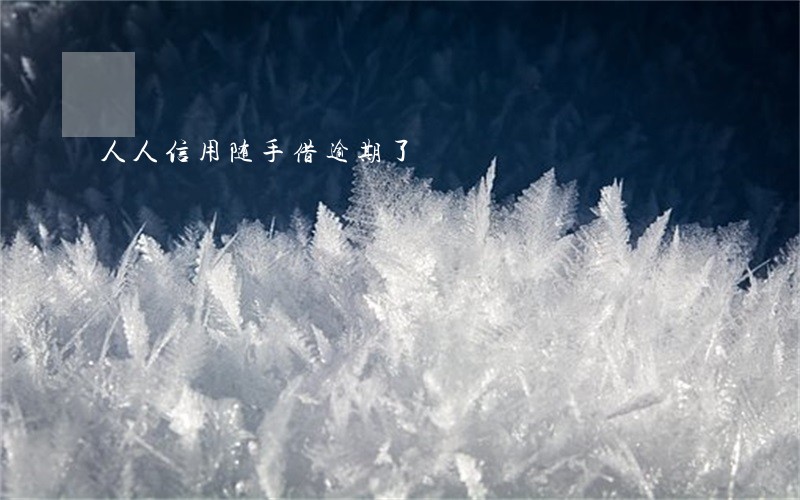 人人信用随手借逾期了