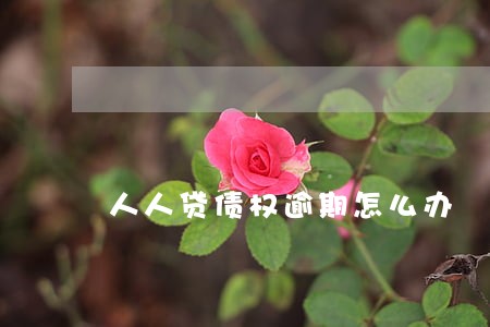 人人贷债权逾期怎么办 人人贷债权逾期怎么办