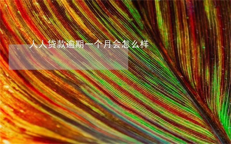 人人贷款逾期一个月会怎么样 人人贷款逾期一个月会怎么样