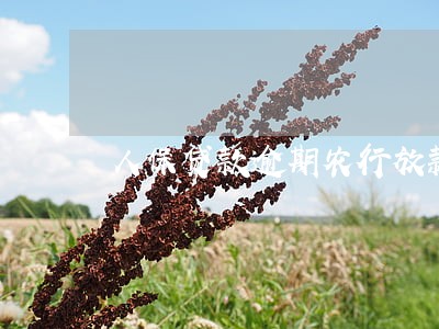 人保贷款逾期农行放款 人保贷款逾期农行放款