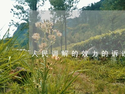 人民调解的效力的诉讼时效
