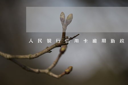 人民银行信用卡逾期新政