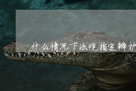什么情况下法院指定辩护 什么情况下法院指定辩护