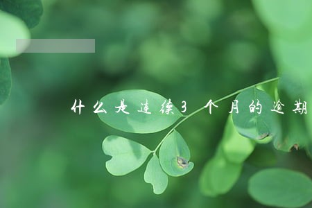 什么是连续3个月的逾期 什么是连续3个月的逾期