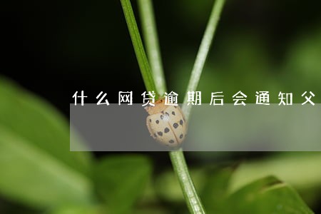 什么网贷逾期后会通知父母 什么网贷逾期后会通知父母