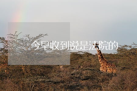 今早收到说是法院的 今早收到说是法院的