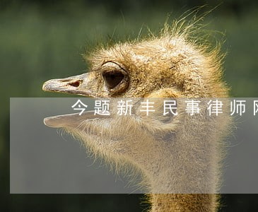 今题新丰民事律师网 今题新丰民事律师网