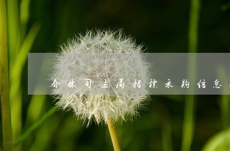 介休司法局招标采购信息网