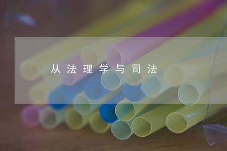 从法理学与司法 从法理学与司法
