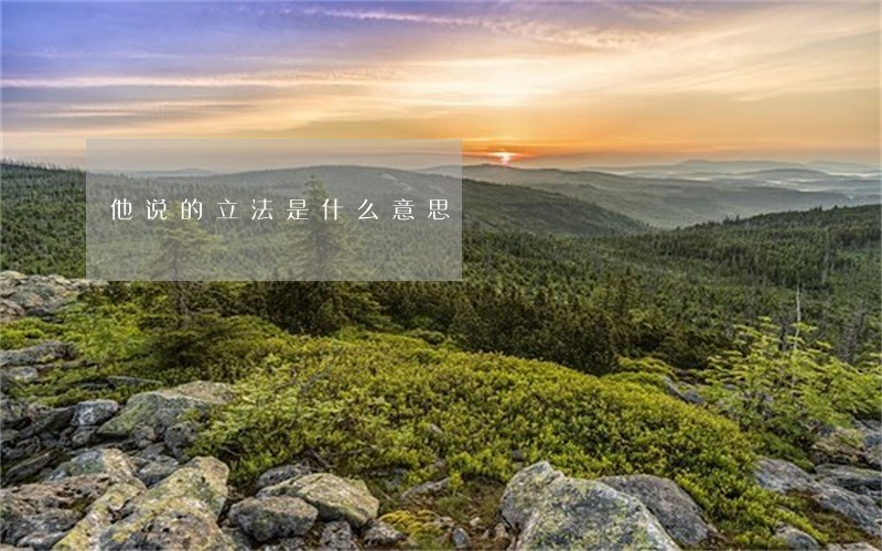他说的立法是什么意思 他说的立法是什么意思