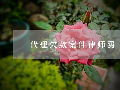 代理欠款案件律师费 代理欠款案件律师费