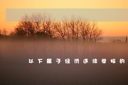 以下属于经济违法举报的内容 以下属于经济违法举报的内容