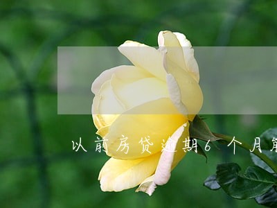 以前房贷逾期6个月能再贷吗