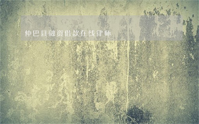 仲巴县融资借款在线律师