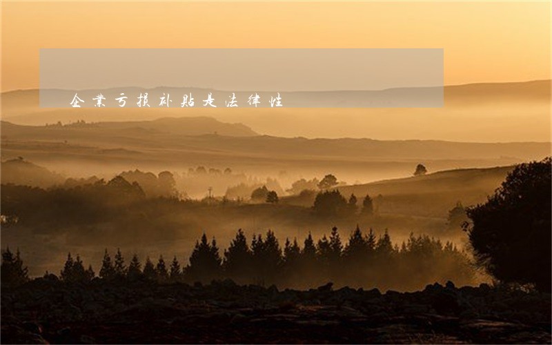 企业亏损补贴是法律性 企业亏损补贴是法律性