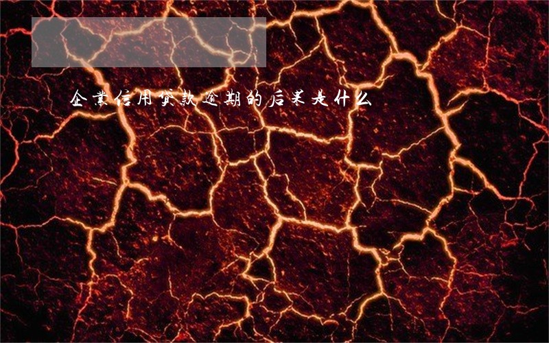 企业信用贷款逾期的后果是什么 企业信用贷款逾期的后果是什么