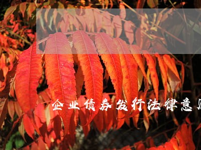 企业债券发行法律意见书的范文