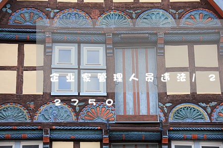 企业家管理人员违法/2023020482750 企业家管理人员违法/2023020482750