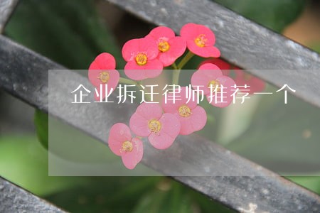 企业拆迁律师推荐一个 企业拆迁律师推荐一个
