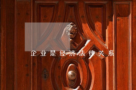 企业是经济法律关系