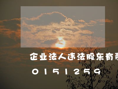 企业法人违法股东有责任吗/2023020151259 企业法人违法股东有责任吗/2023020151259