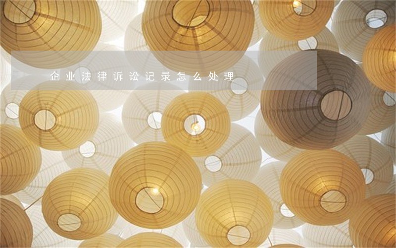 企业法律诉讼记录怎么处理