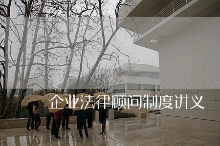 企业法律顾问制度讲义 企业法律顾问制度讲义