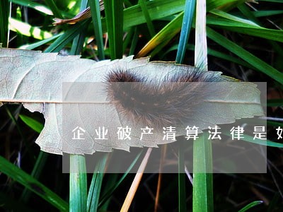 企业破产清算法律是如何规定的 企业破产清算法律是如何规定的