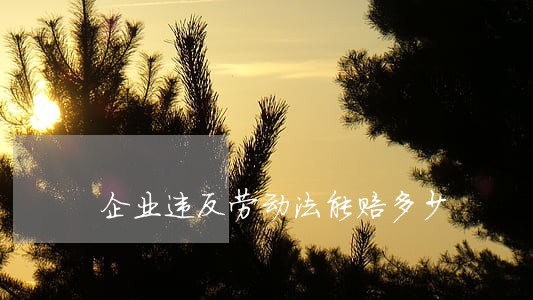 企业违反劳动法能赔多少 企业违反劳动法能赔多少