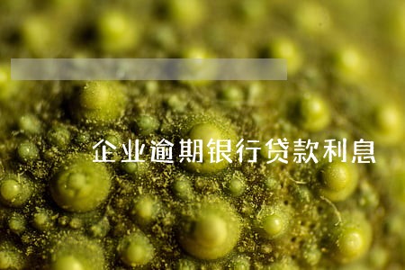 企业逾期银行贷款利息 企业逾期银行贷款利息