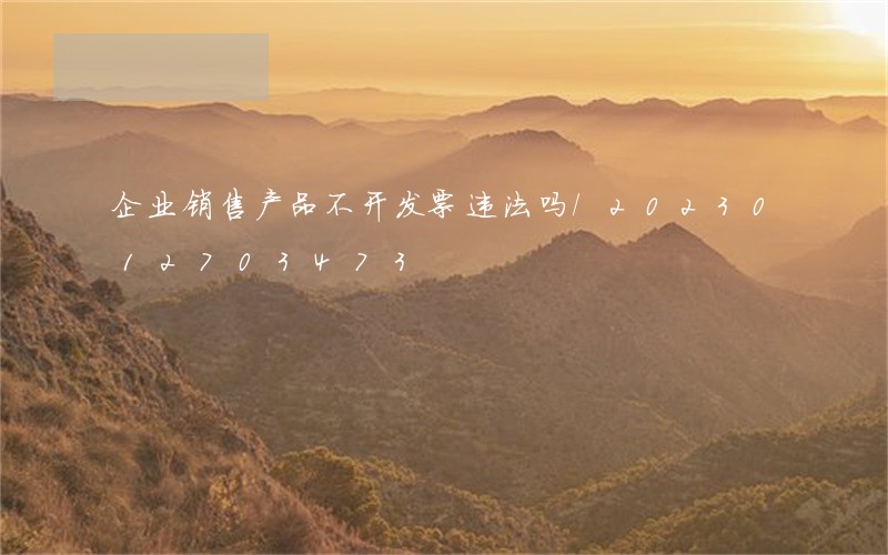 企业销售产品不开发票违法吗/2023012703473