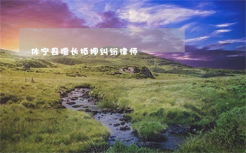 休宁县擅长抵押纠纷律师 休宁县擅长抵押纠纷律师