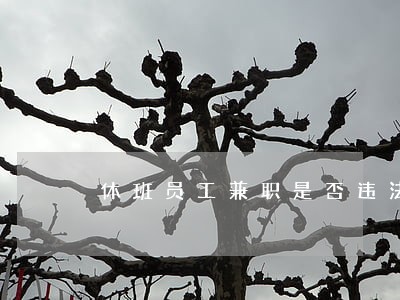 休班员工兼职是否违法 休班员工兼职是否违法