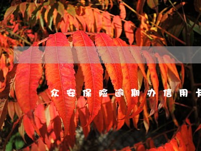 众安保险逾期办信用卡 众安保险逾期办信用卡