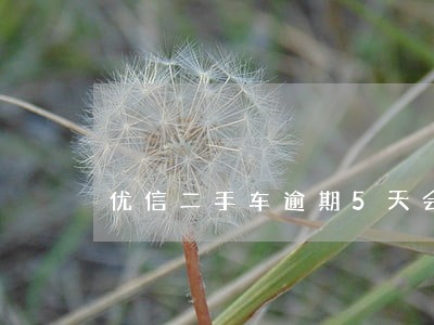 优信二手车逾期5天会怎么样 优信二手车逾期5天会怎么样